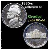 1985-s Proof Jefferson Nickel 5c Grades GEM++ Proo
