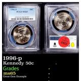 1996-p Kennedy Half Dollar 50c ms65 PCGS