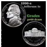 1996-s Proof Jefferson Nickel 5c Grades GEM++ Proo