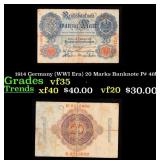 1914 Germany (WWI Era) 20 Marks Banknote P# 46b Gr