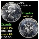 1964 Canada Dollar 1 Grades GEM+ PL