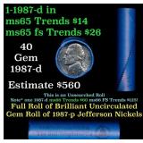 BU Shotgun Jefferson 5c roll, 1987-d 40 pcs Bell T