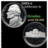 1985-s Proof Jefferson Nickel 5c Grades GEM++ Proo