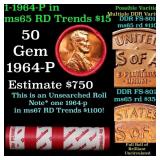 BU Shotgun Lincoln 1c roll, 1964-p 50 pcs Dunbar W