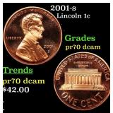 2001-s Proof Lincoln Cent 1c Grades GEM++ Proof De