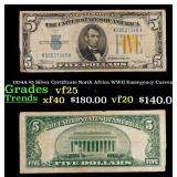 1934A $5 Silver Certificate North Africa WWII Emer