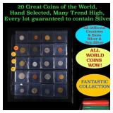 20 Great Coins of the World, hand selected, many t