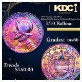 1947 Panama 1/10 Silver Balboa KM-10 Santos Collec
