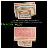 Lot of 5 Japanese WWII Invasion Money "JIM" Notes,