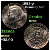 1983-p Kennedy Half Dollar 50c Grades GEM+ Unc