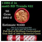 BU Shotgun Lincoln 1c roll, 1981-d 50 pcs Dunbar W