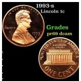1993-s Proof Lincoln Cent 1c Grades GEM++ Proof De