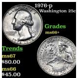 1976-p Washington Quarter 25c Grades GEM++ Unc