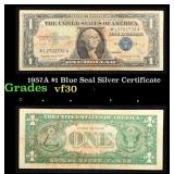 1957A $1 Blue Seal Silver Certificate Grades vf++