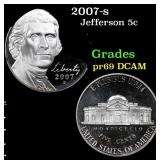 2007-s Proof Jefferson Nickel 5c Grades GEM++ Proo