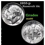 1955-p Roosevelt Dime 10c Grades GEM+ Unc