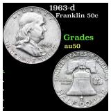 1963-d Franklin Half Dollar 50c Grades AU, Almost