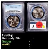 1996-p Kennedy Half Dollar 50c ms66 PCGS