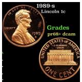 1989-s Proof Lincoln Cent 1c Grades GEM++ Proof De