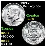 1971-d Kennedy Half Dollar 50c Grades GEM++ Unc
