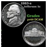 1983-s Proof Jefferson Nickel 5c Grades GEM++ Proo