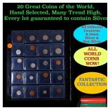 20 Great Coins of the World, hand selected, many t