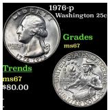 1976-p Washington Quarter 25c Grades GEM++ Unc
