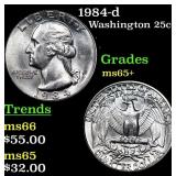 1984-d Washington Quarter 25c Grades GEM+ Unc