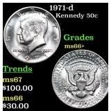 1971-d Kennedy Half Dollar 50c Grades GEM++ Unc