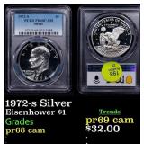 PCGS 1972-s Silver Proof Eisenhower Dollar 1 Grade