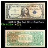 1957B $1 Blue Seal Silver Certificate Grades vf++