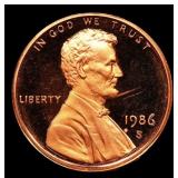 1986-s Proof Lincoln Cent 1c Grades GEM++ Proof De