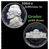 1984-s Proof Jefferson Nickel 5c Grades GEM++ Proo