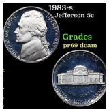 1983-s Proof Jefferson Nickel 5c Grades GEM++ Proo