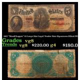 1907 "WoodChopper" $5 Large Size Legal Tender Note