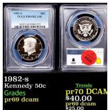 1982-s Proof Kennedy Half Dollar 50c pr69 dcam PCG