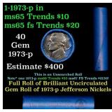 BU Shotgun Jefferson 5c roll, 1973-p 40 pcs Bell T