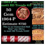 BU Shotgun Lincoln 1c roll, 1964-p 50 pcs Dunbar W