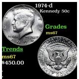 1974-d Kennedy Half Dollar 50c Grades GEM++ Unc