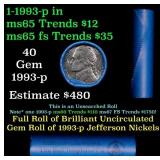 BU Shotgun Jefferson 5c roll, 1993-p 40 pcs Bell T