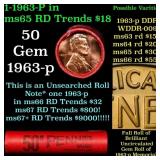 BU Shotgun Lincoln 1c roll, 1963-p 50 pcs Brandt W