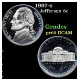 1997-s Proof Jefferson Nickel 5c Grades GEM++ Proo