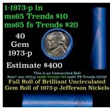 BU Shotgun Jefferson 5c roll, 1973-p 40 pcs Bell T