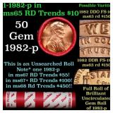 BU Shotgun Lincoln 1c roll, 1982-p 50 pcs Dunbar W