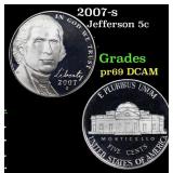 2007-s Proof Jefferson Nickel 5c Grades GEM++ Proo