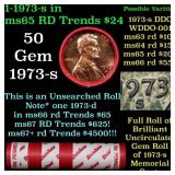 BU Shotgun Lincoln 1c roll, 1973-s 50 pcs Dunbar W