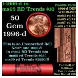 BU Shotgun Lincoln 1c roll, 1996-d 50 pcs Steel St