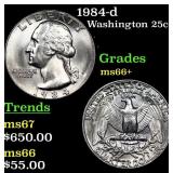 1984-d Washington Quarter 25c Grades GEM++ Unc