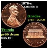 1976-s Proof Lincoln Cent 1c Grades GEM++ Proof De