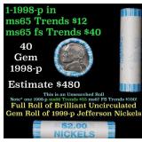 BU Shotgun Jefferson 5c roll, 1998-p 40 pcs N.F. S